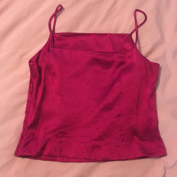 Fuchsia silk camisole - Picture 3 of 6